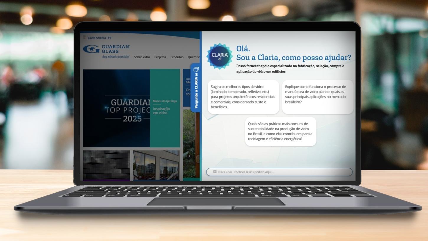 Guardian Glass lança assistente de Inteligência Artificial para apoiar profissionais em escolhas técnicas de vidros