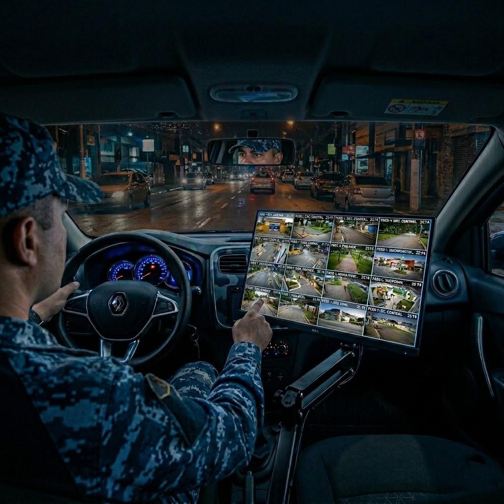 Através do monitor inteligente, o Guardião tem acesso a todas as câmeras dos assinantes.